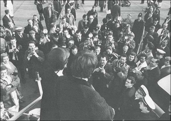 The Beatles boarding the plane to America