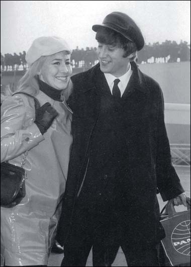 John and Cynthia Lennon at Heathrow Airport