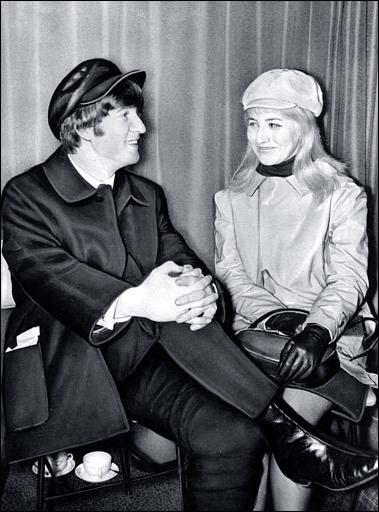 John and Cynthia Lennon at Heathrow Airport